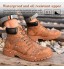 KUXUAN Chaussures de Travail de Soudeur Montantes pour Hommes Embout en Acier Léger Bottes de Sécurité Chaussures de Protection Légères et Antidérapantes,Brown-44EU