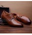 OSYARD Derby Homme Cuir Marron Chaussure de Ville à Lacets en Vernis Bout Pointue Affaires Officielles