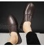 DIYHM Loafer pour Hommes Ronds Perforce Vamp Couleur Solide Couture à la Main Plat Véritable Cuir Sole Sole Solle sur Chaussures d'entraînement Color : Brown Size : 39 EU