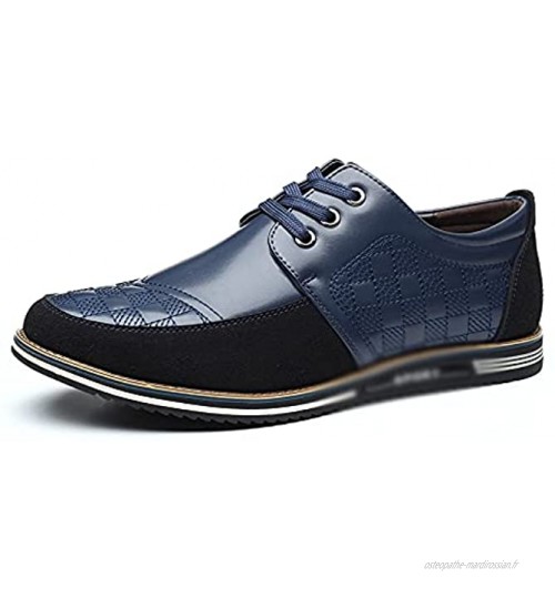 Heimaolvczcx Chaussures Bateau Homme Chaussures de Mariage de Mariage en Cuir Color : Blue Shoe Size : 44