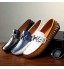 Heimaolvczcx Chaussures Bateau Homme Hommes en Cuir véritable Chaussures décontractées Hommes Chaussures de Bateau Automne Chaussures de Conduite Bleu Bleu Brun Marron