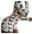 Femme Combishort Pyjama Sexy Combinaison et Body Moulant Manches Courtes Longues à Col en V Combinaison de Sport Chic Imprimé Grand Taille Jumpsuit Combi Short Été