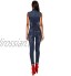 Nina Carter Art. S336 Combinaison en jean sans manches pour femme Coupe skinny