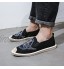 Espadrilles pour Hommes de Style Chinois sans Lacet Chaussures décontractées Basses résistantes à l'usure Semelle de Corde Plate Chaussures en Toile Respirantes