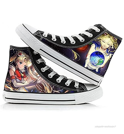 NXMRN Sailor Moon Chaussures De Mode Unisexe Anime Chaussures Décontractées Hommes Chaussures Hip Hop Pantoufles De Club De Mode pour Hommes Chaussures De Vulcanisation