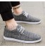 Leey Hommes Toile Running Baskets Casuale Solide Couleur Unie Ronde Lacets Respirant Mesh Chaussures de Sport