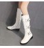 Feytuo Bottes en Coton pour Femmes Automne et Hiver Bottes Hautes épaisses fermant à Boucle Bottines de Neige Randonnée Boots