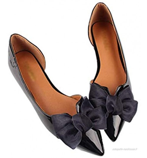 Generic Brands Femmes Élégantes Chaussures Plates Bowknot Bout Pointu Femme sans Lacet Doux Adapté Aux Dames Confortable Et Décontracté