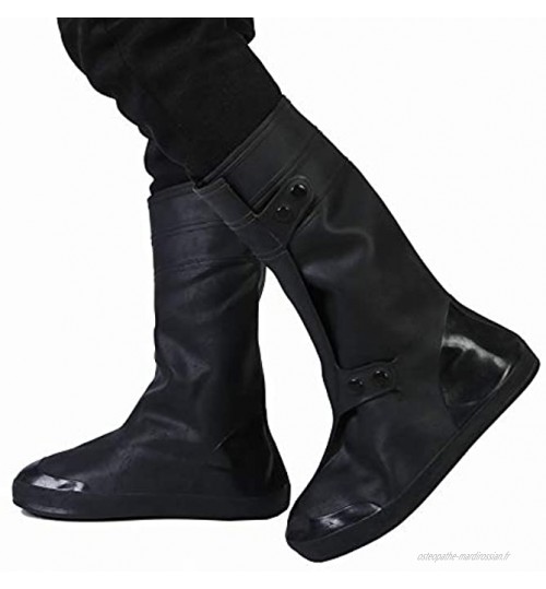 LYYCEU Haut Tube antipluie Snowproof Taille Adulte Couverture de Chaussures: XL Noir Q Color : Black