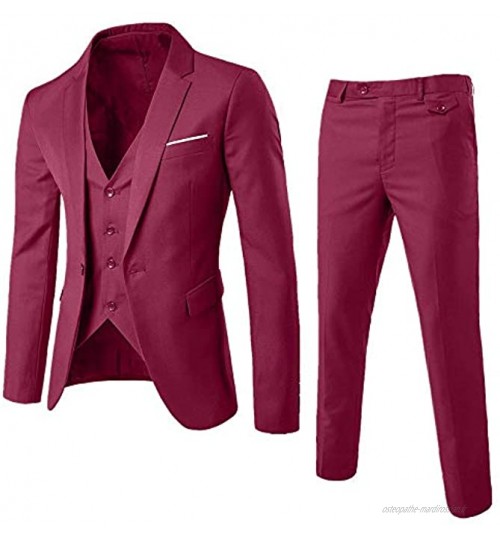 ITISME Blazer Hommes Business Costume 3 Pièces Mariage Grande Taille Jacket Ensemble Affaires Slim Fit