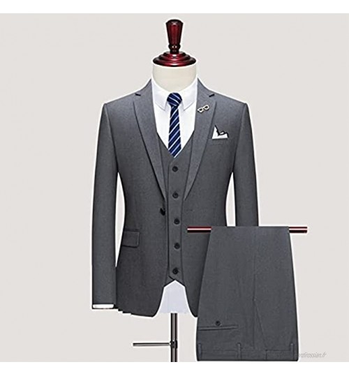 NJBYX Veste + pantalon + gilet costumes de mariage pour hommes meilleur homme trois peines costumes sur mesure Color : Gray Size : S for 40 to 45 kg