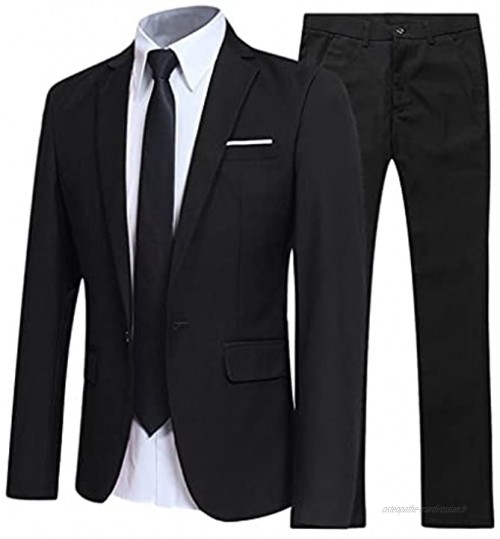TWDYC Hommes costume jeux formel mode slim-ajustement revers puits stylisés poches blazer mariage hommes costume Color : Black Size : 4xl code