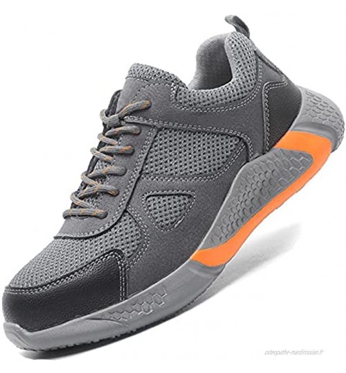 BYYDYSRFLO Chaussures de sécurité pour Hommes Anti-crevaison Embout en Acier Industriel Appliquer l'industrie de la Construction au Chantier de Construction Grey-Label 43 EU42 US8.5 UK8