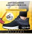 Chaussures De Sécurité Antidérapantes Chaussures De Travail pour Hommes avec Embout en Acier Bottes De Sécurité Baskets De Travail Botte De Travail Anti-Coup De PoignardSize:43,Color:Le Noir