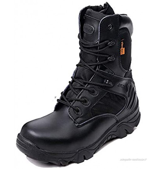 Bottes Hommes tactique,Haute en tête Chaussures de combat Delta étanche Jungle Camouflage Désert Bottes militaire,Black- 40 UK 7 US 7.5