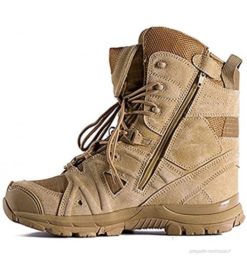 BYYDYSRFLO Bottes militaires tactiques pour homme – Bottes de plein air hautes et respirantes chaussures tout terrain idéales pour les voyages le camping dans le désert