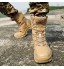 DFGRFN Bottes Militaires pour Hommes imperméables,Bottes de Combat Chaussures de randonnée,Bottes Militaires légères à Lacets Adultes de Camping,Bottes de Combat à glissière latérale,Sand Color-40