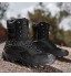 DFGRFN Bottes Tactiques avec Zip latéral,Bottes de Combat Bottes de randonnée,Chaussures Militaires Montantes résistantes à l'usure,Bottes de Forces Respirantes légères,Black-44