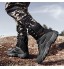 DFGRFN Bottes Tactiques avec Zip latéral,Bottes de Combat Bottes de randonnée,Chaussures Militaires Montantes résistantes à l'usure,Bottes de Forces Respirantes légères,Black-44