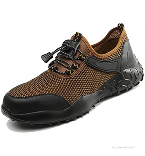 Feixing Kaijia Chaussures de sécurité avec bout en acier et anti-crevaison respirantes pour homme
