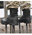 HUDUO Chaussures À Bout en Acier Bottes Militaires Combat en Plein Air Randonnée Bottes Tactiques Chaussures De Travail Respirantes Formation des Forces Spéciales Bottes du Désert,Black-42