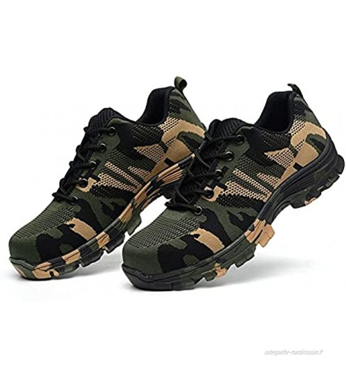 Meiyan Chaussures de sécurité indestructibles pour homme Style militaire Légères