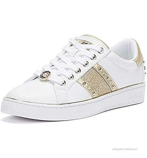 GUESS Bevlee Womens White Gold Trainers