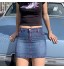 Cslada Jupe Mignonne pour Femmes Y2k Mini Jupe en Jean esthétique Taille Basse des années 2000 Style Kawaii Mini Jupe Gothique Discothèque Streetwear