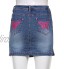 Cslada Jupe Mignonne pour Femmes Y2k Mini Jupe en Jean esthétique Taille Basse des années 2000 Style Kawaii Mini Jupe Gothique Discothèque Streetwear