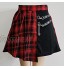 Harajuku Streetwear Buttons Side Open Skirt Femmes Sexy Short Mini Jupes Harajuku Jupe Gothique Jupe à Carreaux Noir et Blanc Gothique