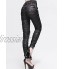 Devil Fashion Pantalon long noir steampunk vintage Tattered Pants Leggings avec rivets pour femme
