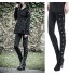 Femme Gothique Leggings Vintage Steampunk Pantalon Long Taille Haute Skinny Pantalon Droit Lace-up Boucle de Ceinture Casual Pantalon