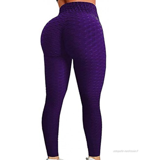 Minetom Femme Leggings De Compression Anti-Cellulite Slim Fit Butt Lift Elastique Pantalon De Yoga Taille Haute Sport Stretching Entraînement De Course