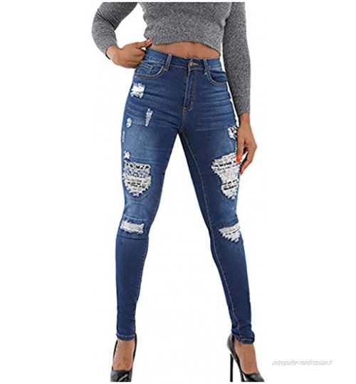 MORCHAN-FASHION Slim Trou Taille Haute Jeans Femmes Poches Solid Color Jeans Pantalons