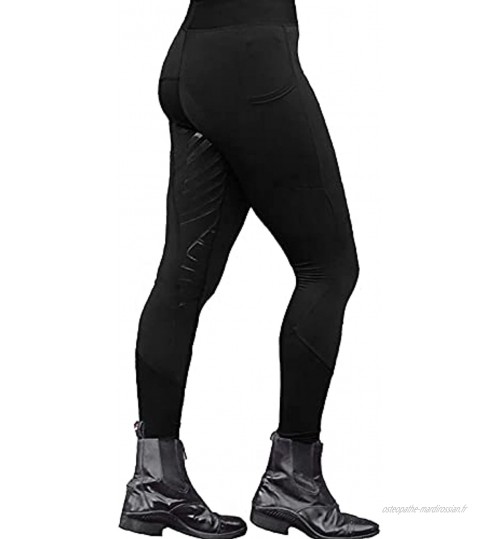 TYTUOO Leggings d'équitation en silicone souple pour femme avec grip en caoutchouc pour le yoga l'équitation la gym le yoga