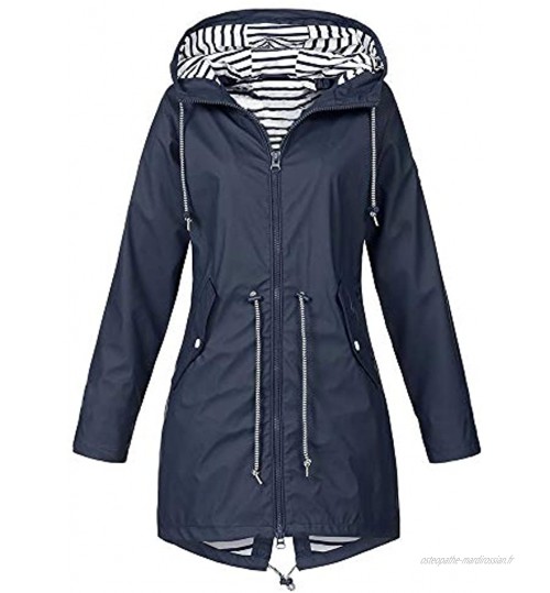 DENGZI Manteau Femme Vestes Solid Rain Outdoor Plus Imperméable imperméable à Capuche Coupe-Vent