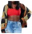 Veste Femme,Mode Africaine Imprimer Manches Longues Décontractée Short Jacket Bringbring