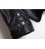 YYZYY Femme Blousons Motard pour par MDK Punk Zipper Ultra-Doux Cuir Artificiel Denim 2 matériaux Veste Mince Women's Biker PU Leather Jacket