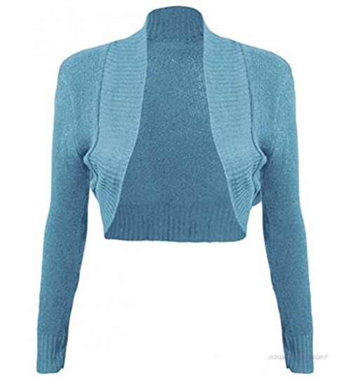 Islander Fashions Boléro en tricot à manches longues pour femme S à L